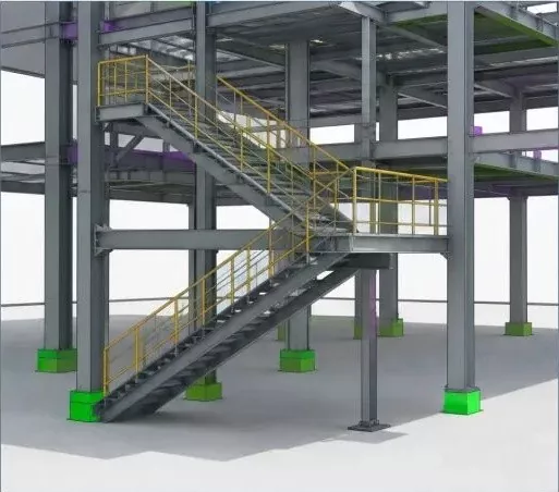 3D BIM model of steel stairs